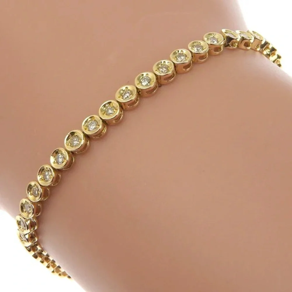 ✨ New Gold Plated bezel Tennis Bracelet ✨ - Picture 3 of 4